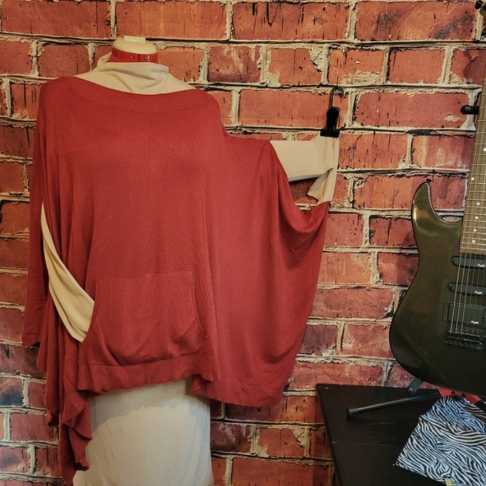 NWT lightweight knit poncho sweater